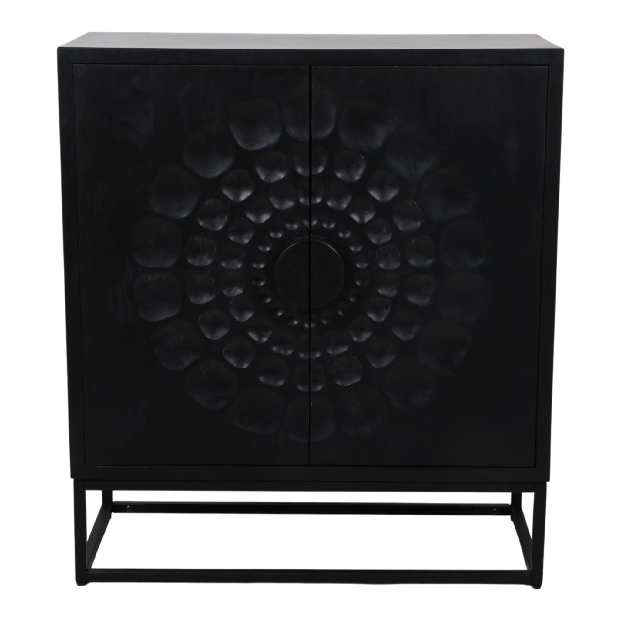 36x32" Sunburst 2-door Cabinet, Black Cabinets & Chests| Sagebrook Home