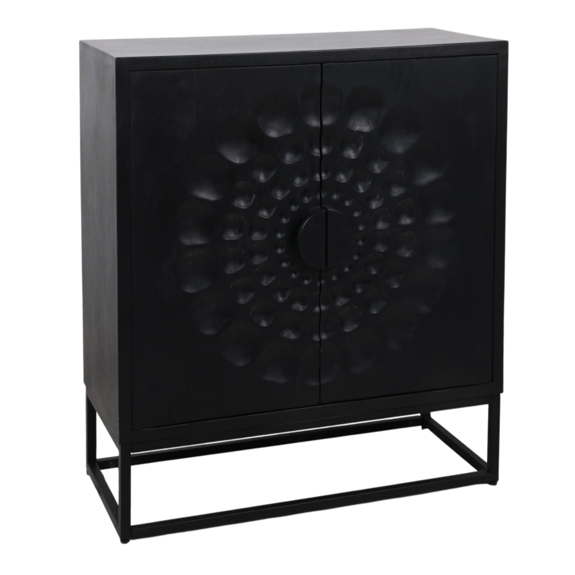 36x32" Sunburst 2-door Cabinet, Black Cabinets & Chests| Sagebrook Home
