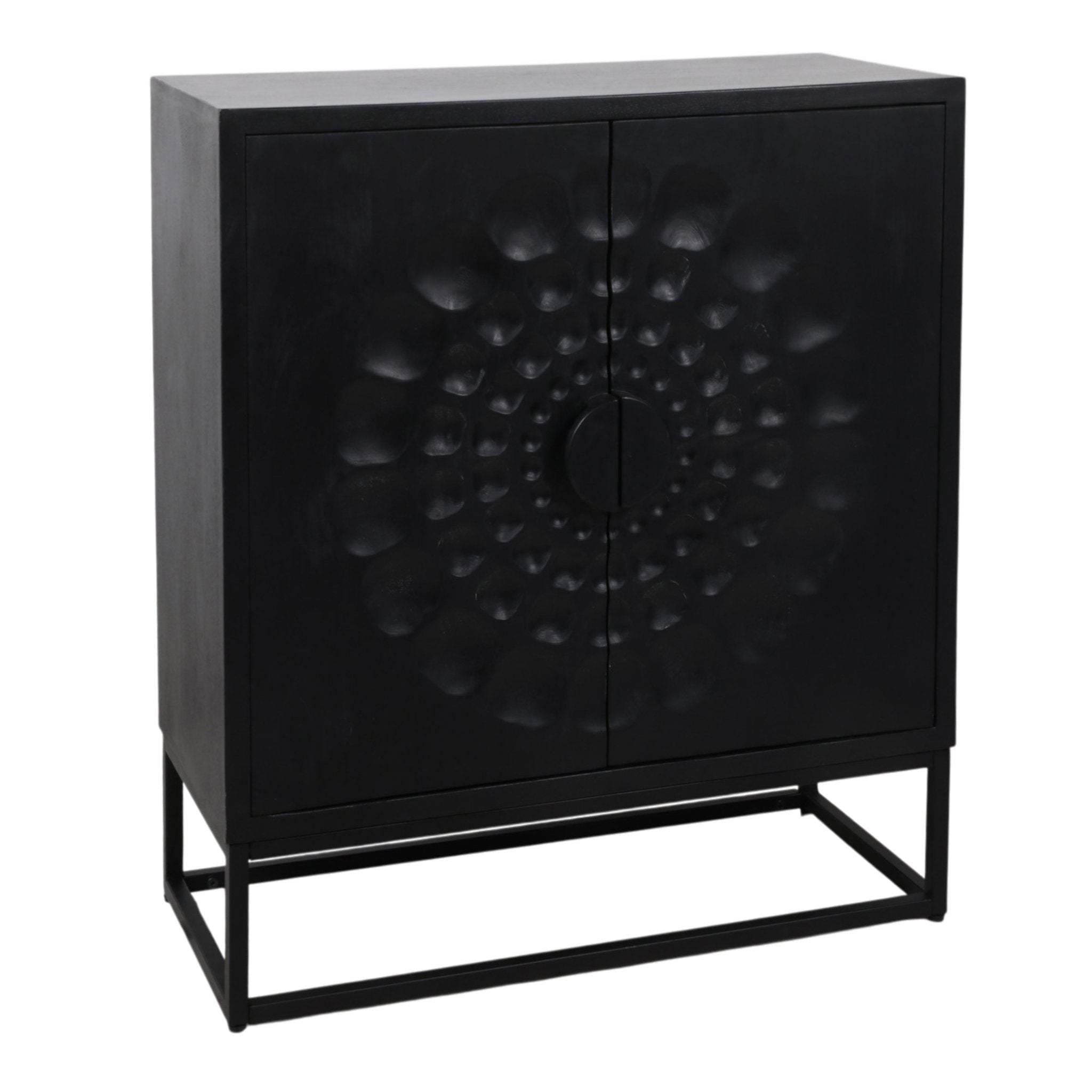 36x32" Sunburst 2-door Cabinet, Black Cabinets & Chests| Sagebrook Home