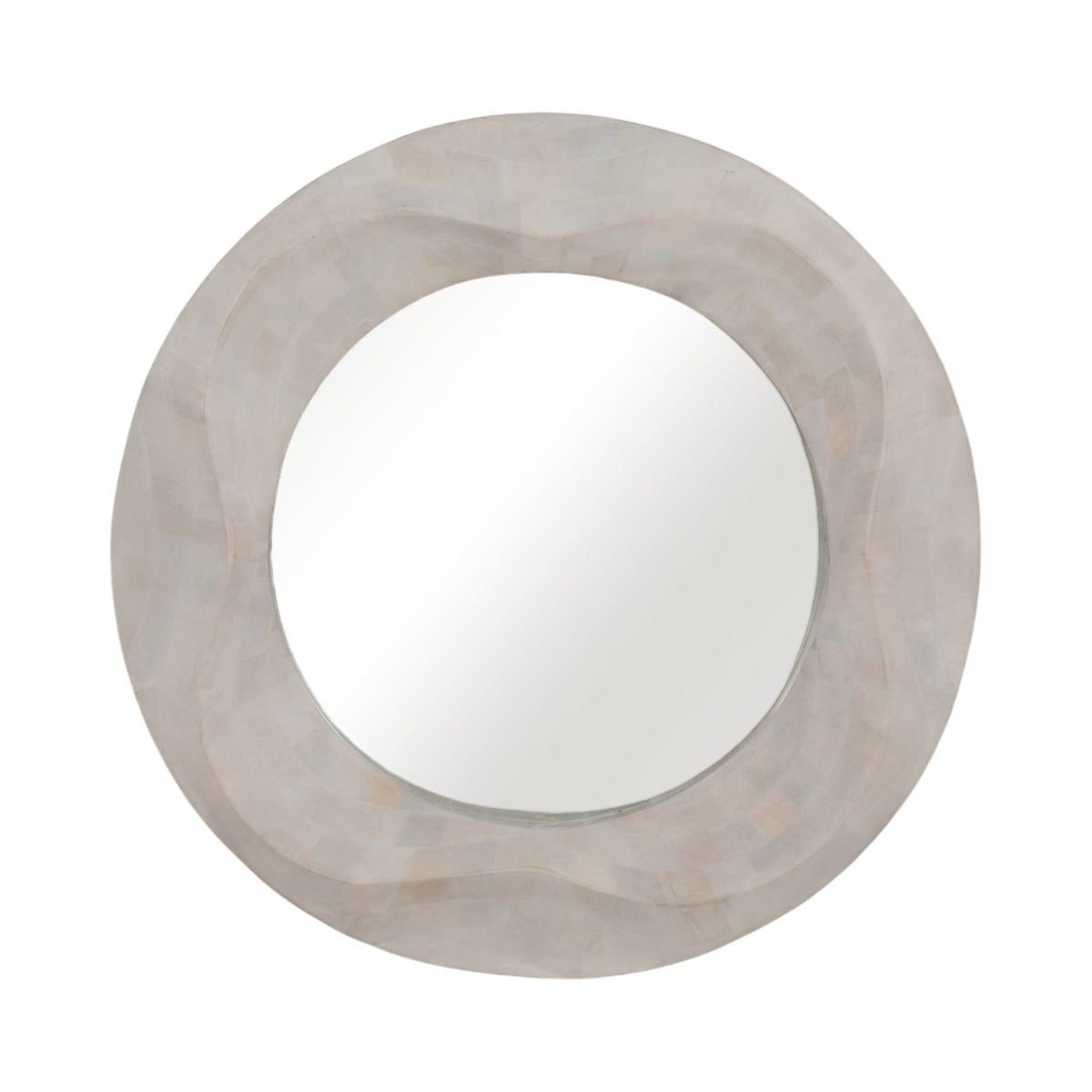 36X36 CAILEN TXTURED ROUND WOODEN MIRROR,WHITEWASH Mirrors| Sagebrook Home