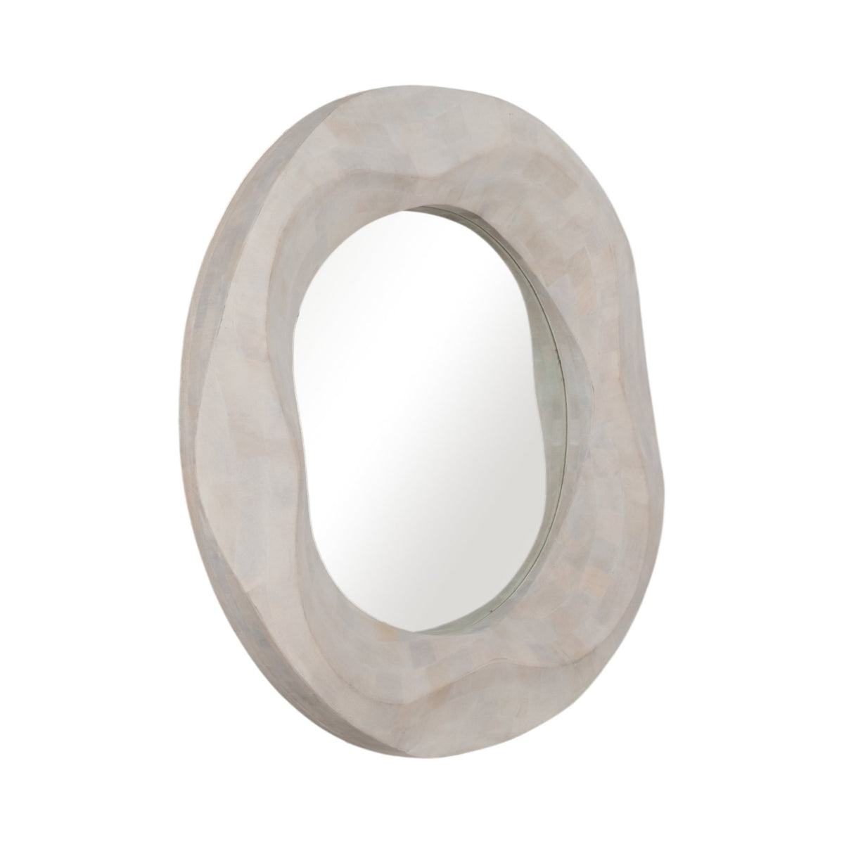 36X36 CAILEN TXTURED ROUND WOODEN MIRROR,WHITEWASH Mirrors| Sagebrook Home