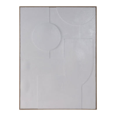 36x48 Geometric 3 - dimensional Wall Art, White - Al Rugaib Furniture
