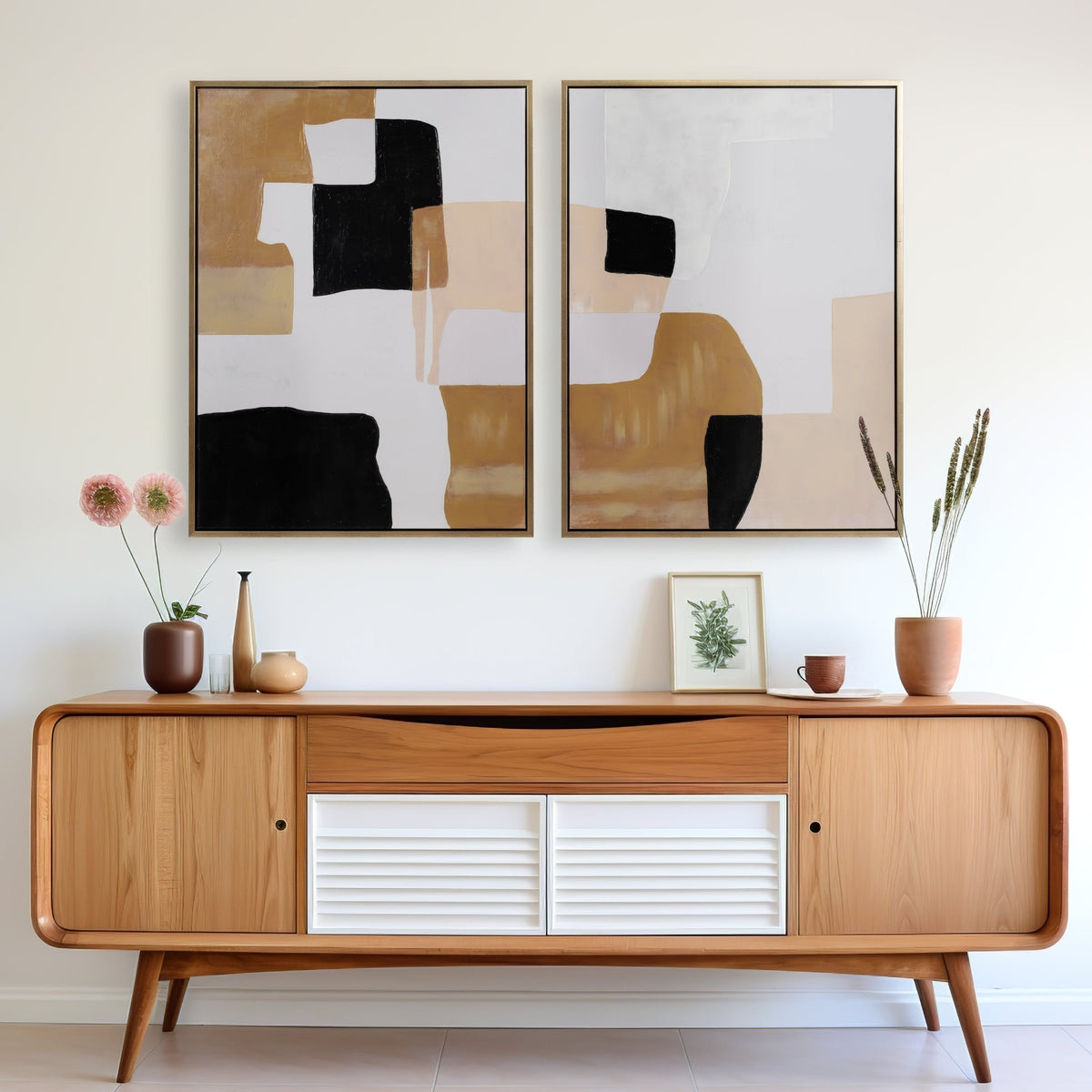 36X48 S/2 FRAMED HANDPAINTED ABSTRACT, MULTI Table Decors| Sagebrook Home