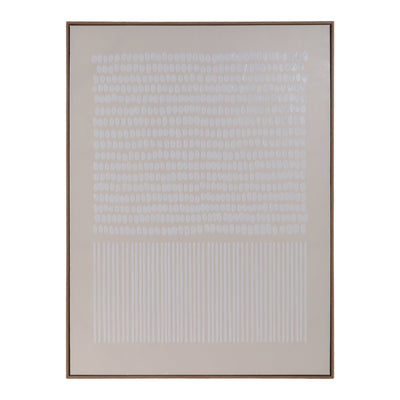 36x48 Textured Dots & Lines Wall Art, Ivory/white - Al Rugaib Furniture