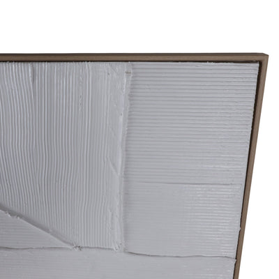 36x48 Textured Lines Wall Art, White - Al Rugaib Furniture