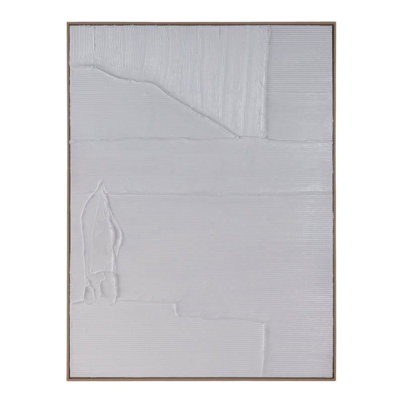 36x48 Textured Lines Wall Art, White - Al Rugaib Furniture