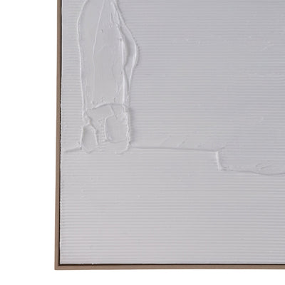 36x48 Textured Lines Wall Art, White - Al Rugaib Furniture