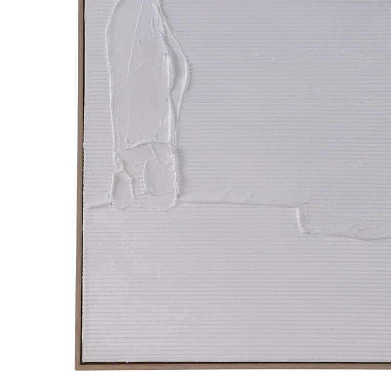 36x48 Textured Lines Wall Art, White - Al Rugaib Furniture
