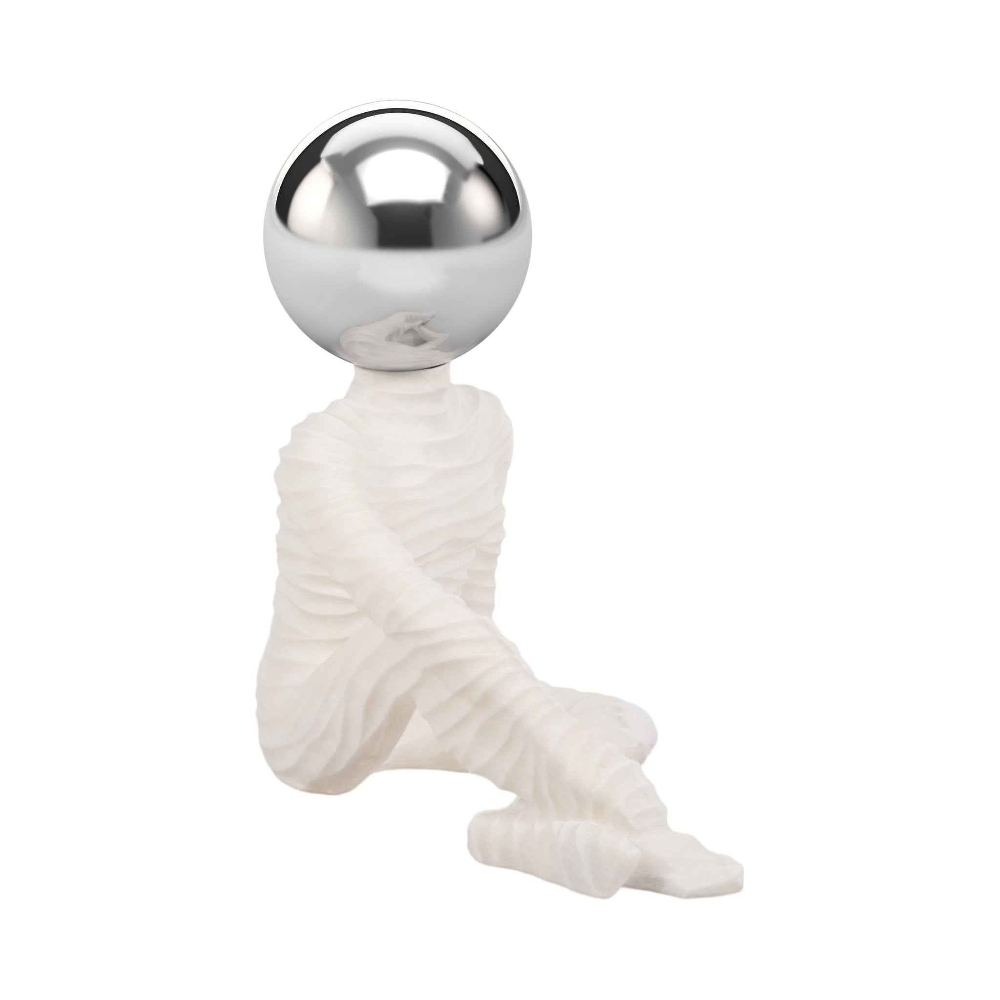 37" Echo Oversized Quartz Resin Sitting Man W/ Table Decors| Sagebrook Home