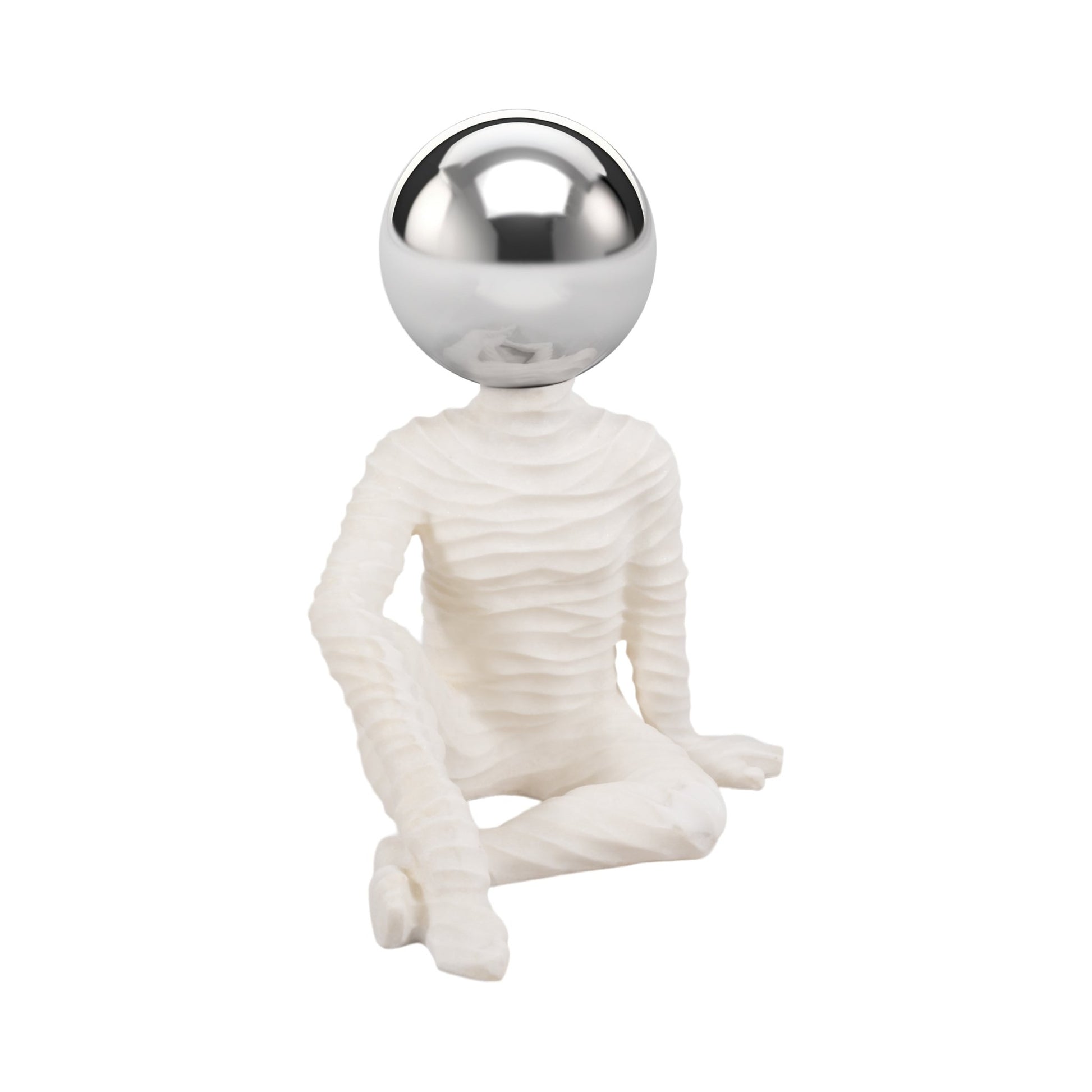 37" Echo Oversized Quartz Resin Sitting Man W/ Table Decors| Sagebrook Home