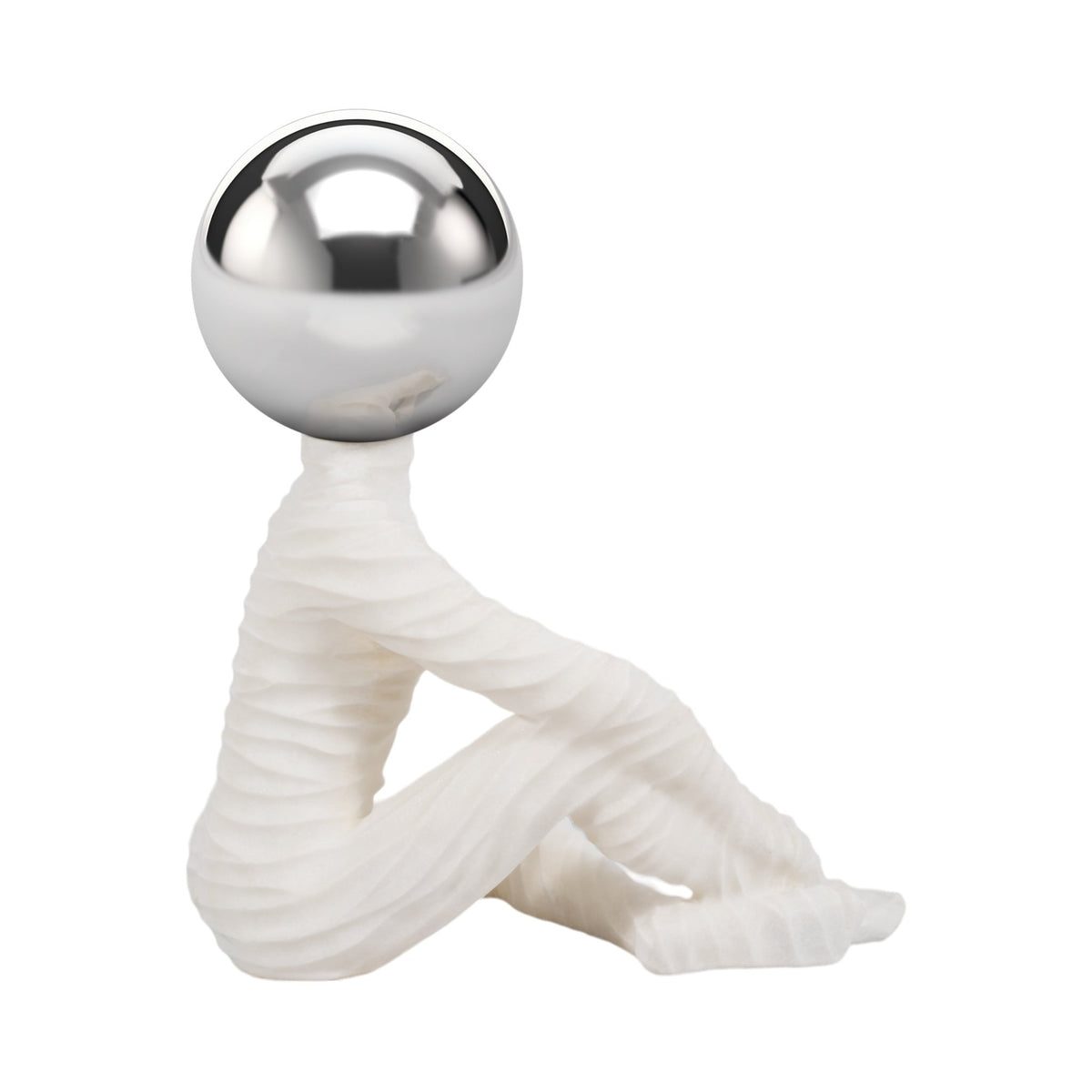37" Echo Oversized Quartz Resin Sitting Man W/ Table Decors| Sagebrook Home