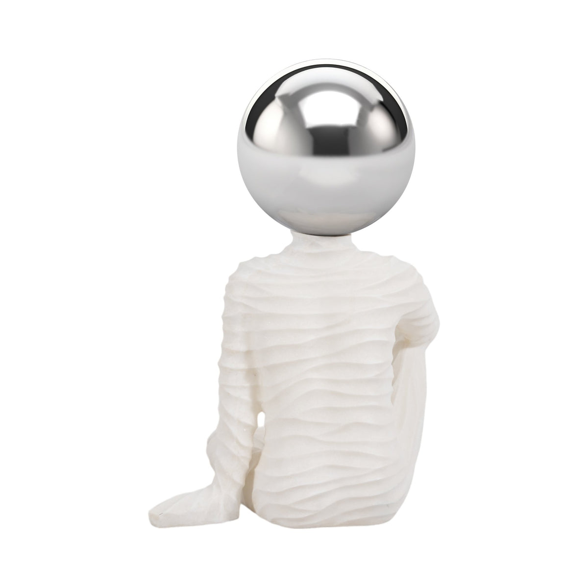 37" Echo Oversized Quartz Resin Sitting Man W/ Table Decors| Sagebrook Home