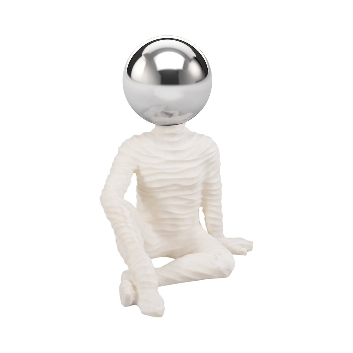 37" Echo Oversized Quartz Resin Sitting Man W/ Table Decors| Sagebrook Home