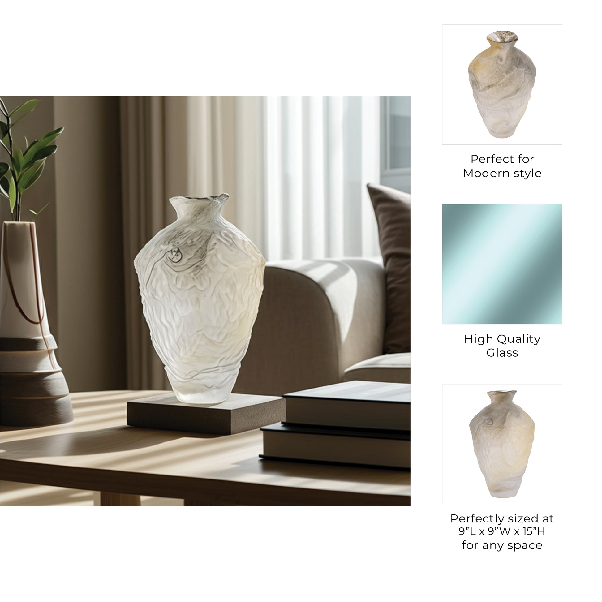 وعاء زجاجي كريمي من تيرزاه Tirzah Cream Glass Vase