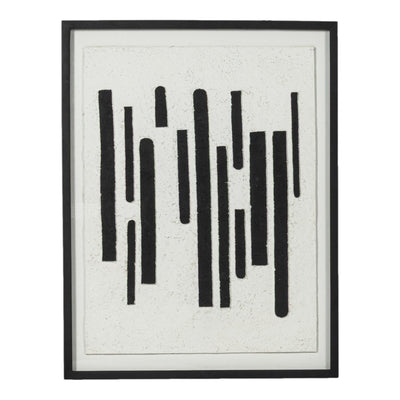 37x48" Paper Mache Wall Art Under Glass, Black/whi - Al Rugaib Furniture