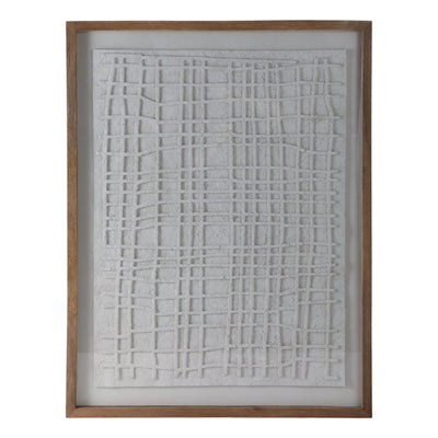 37x48" Paper Mache Wall Art W/wooden Frame /glass - Al Rugaib Furniture