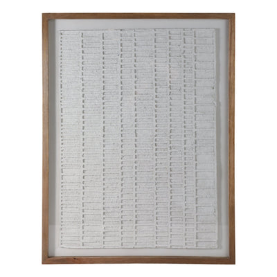 37x48" Paper Mache Wall Art W/wooden Frame /glass - Al Rugaib Furniture