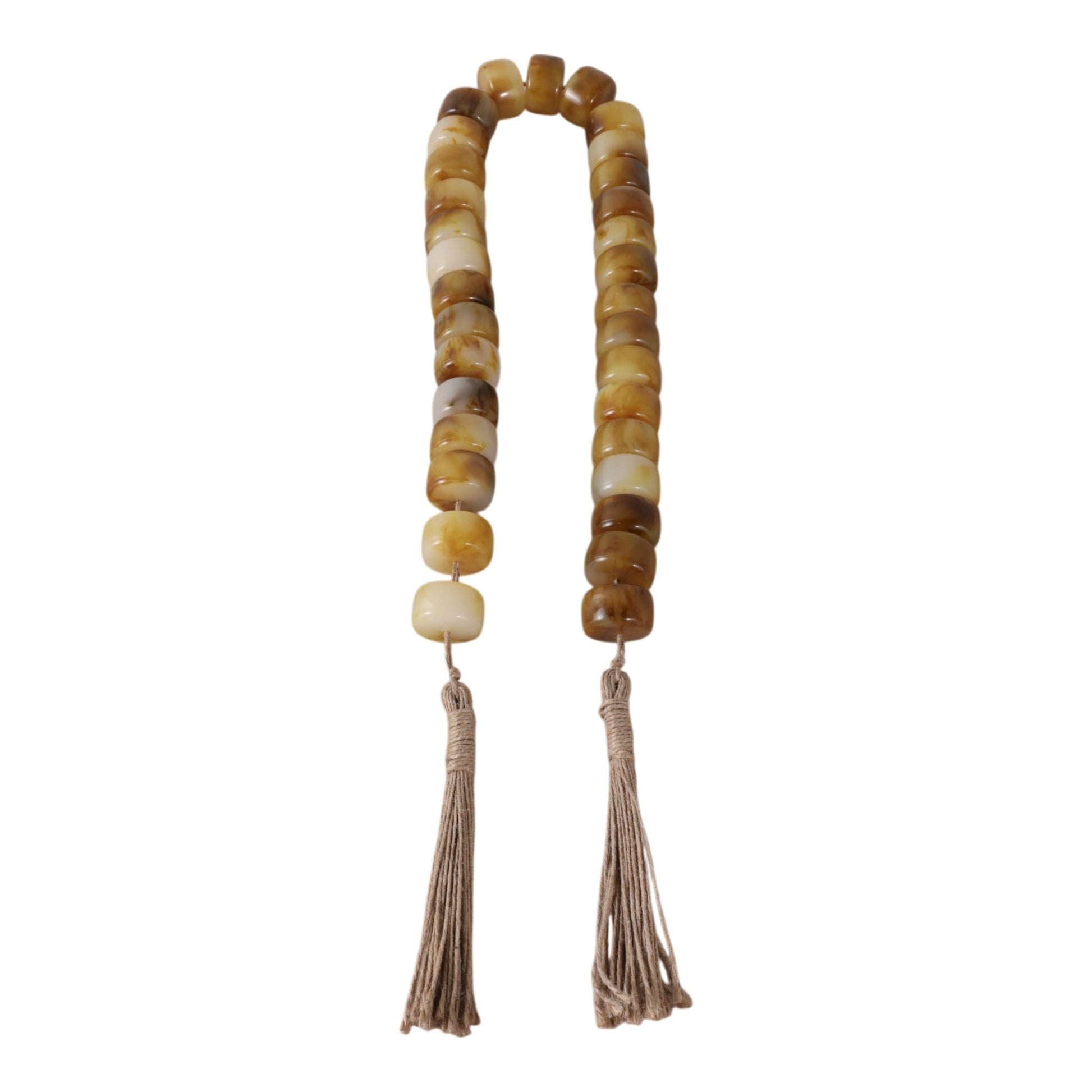 38" CYLINDER 1" RESIN BEADED GARLAND, BROWN Table Decors| Sagebrook Home
