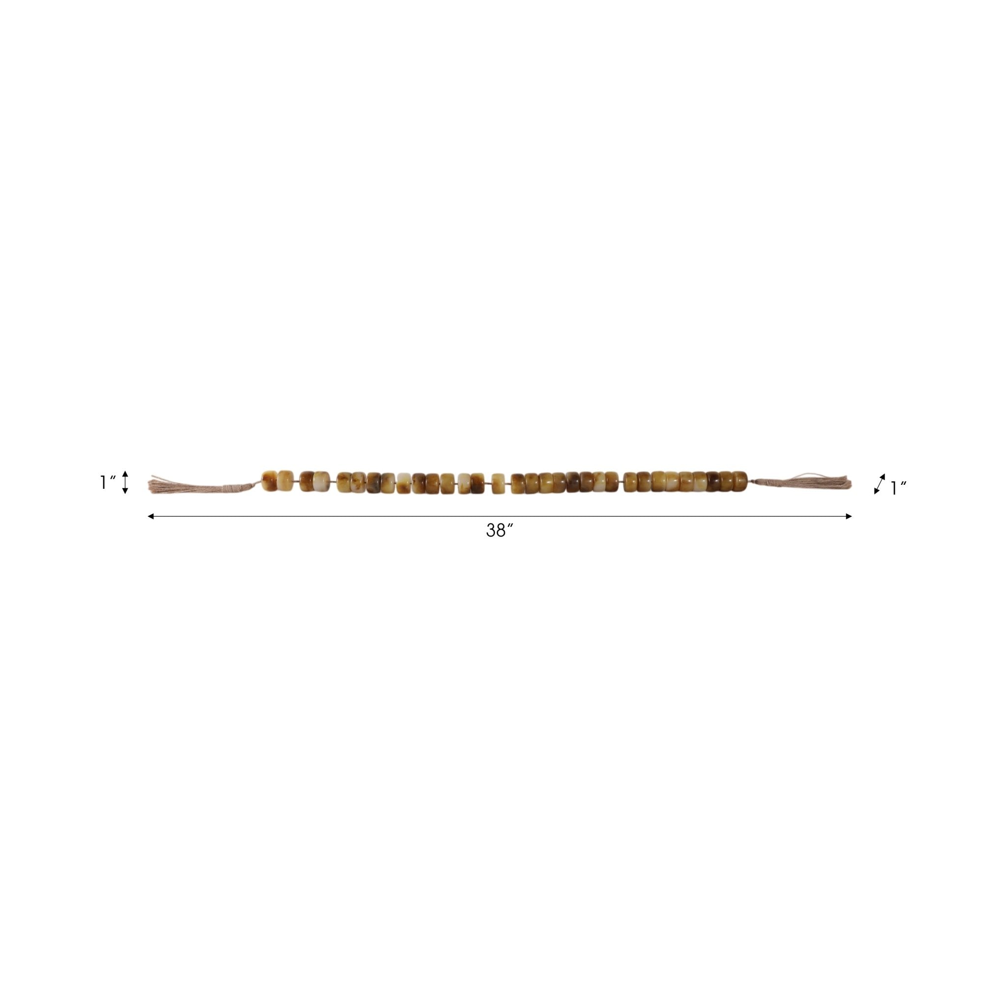 38" CYLINDER 1" RESIN BEADED GARLAND, BROWN Table Decors| Sagebrook Home