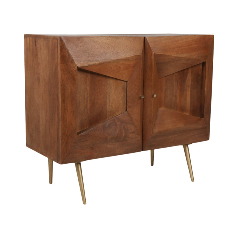 38" Hallox Carved Wood 2 - door Chest - Al Rugaib Furniture