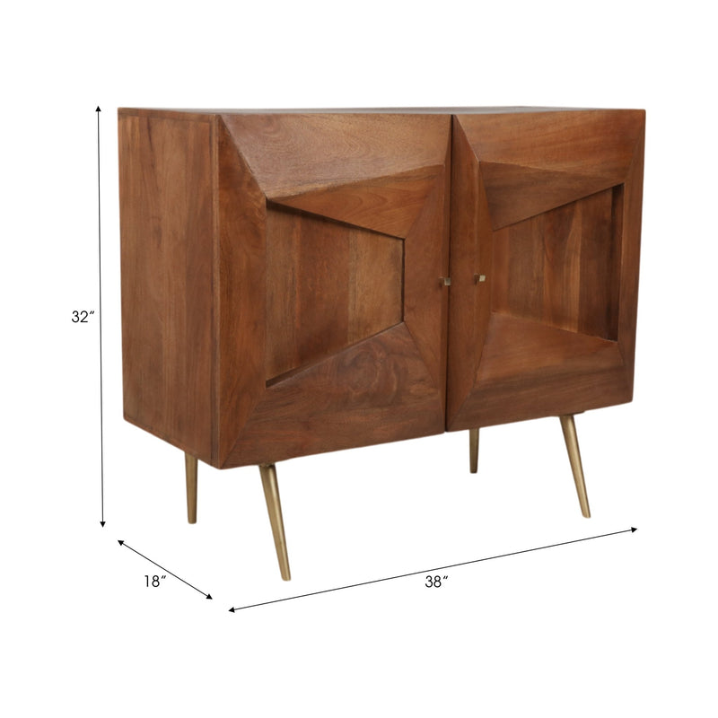 38" Hallox Carved Wood 2 - door Chest - Al Rugaib Furniture