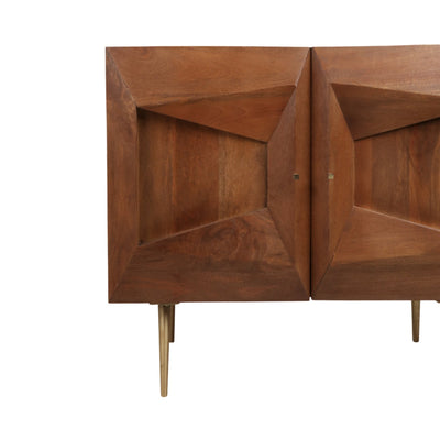 38" Hallox Carved Wood 2 - door Chest - Al Rugaib Furniture