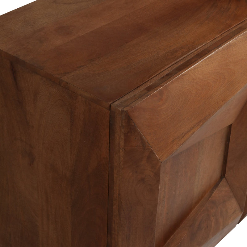 38" Hallox Carved Wood 2 - door Chest - Al Rugaib Furniture