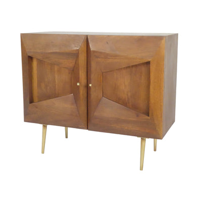 38" Hallox Carved Wood 2 - door Chest - Al Rugaib Furniture