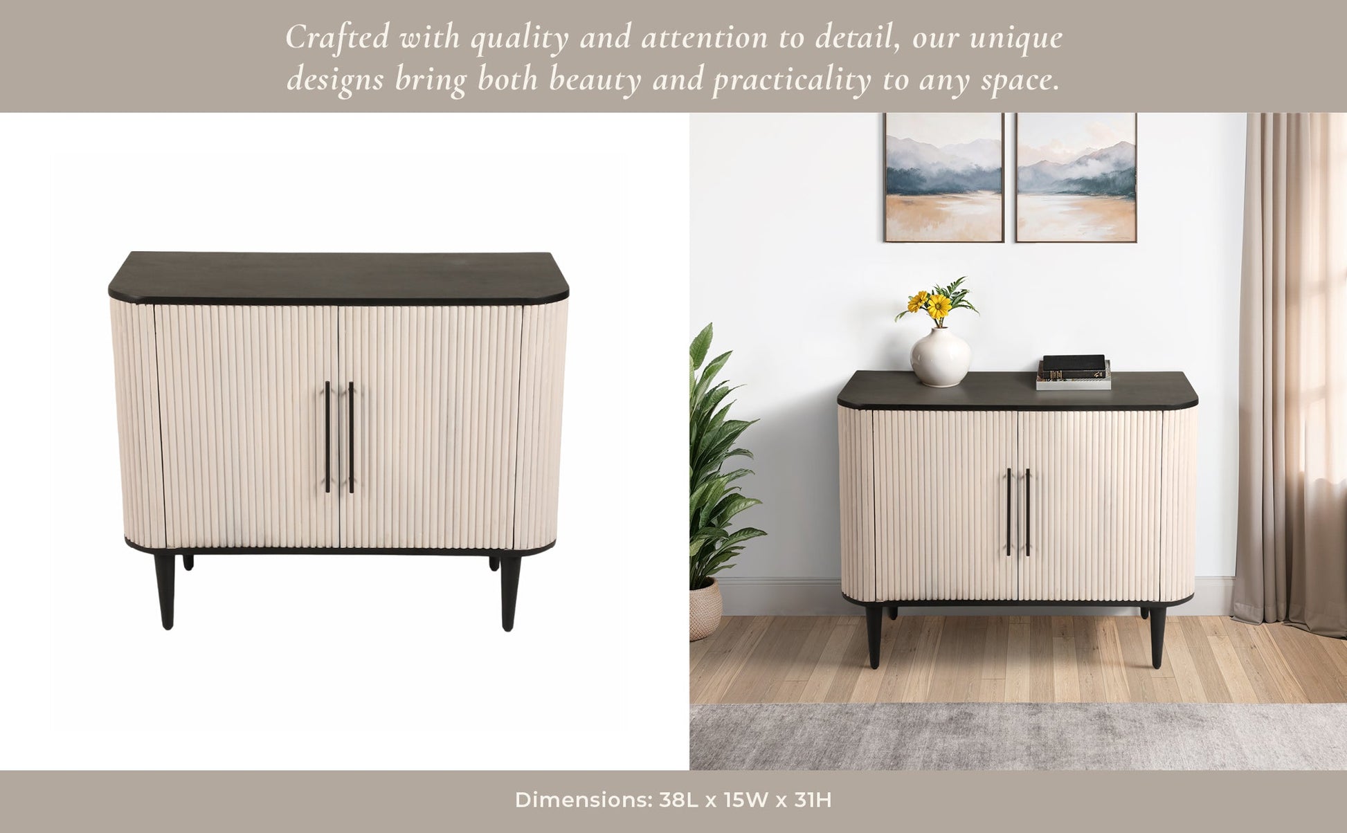 38" LOXLEY GREY WOOD CHEST Cabinets & Chests| Sagebrook Home