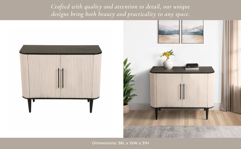 38" LOXLEY GREY WOOD CHEST - Al Rugaib Furniture