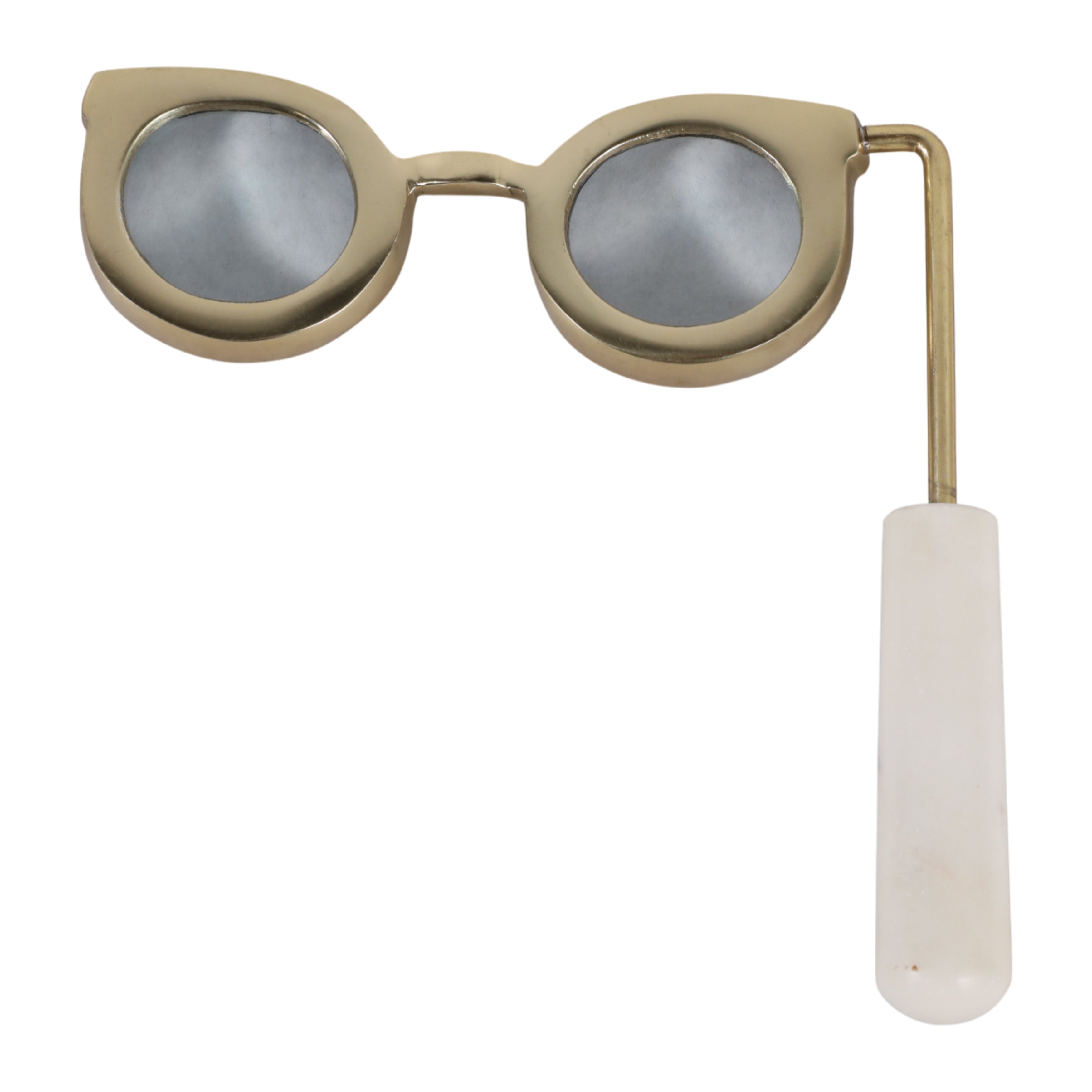9" Shimon Magnifying Glasses W/wht Marble Handle