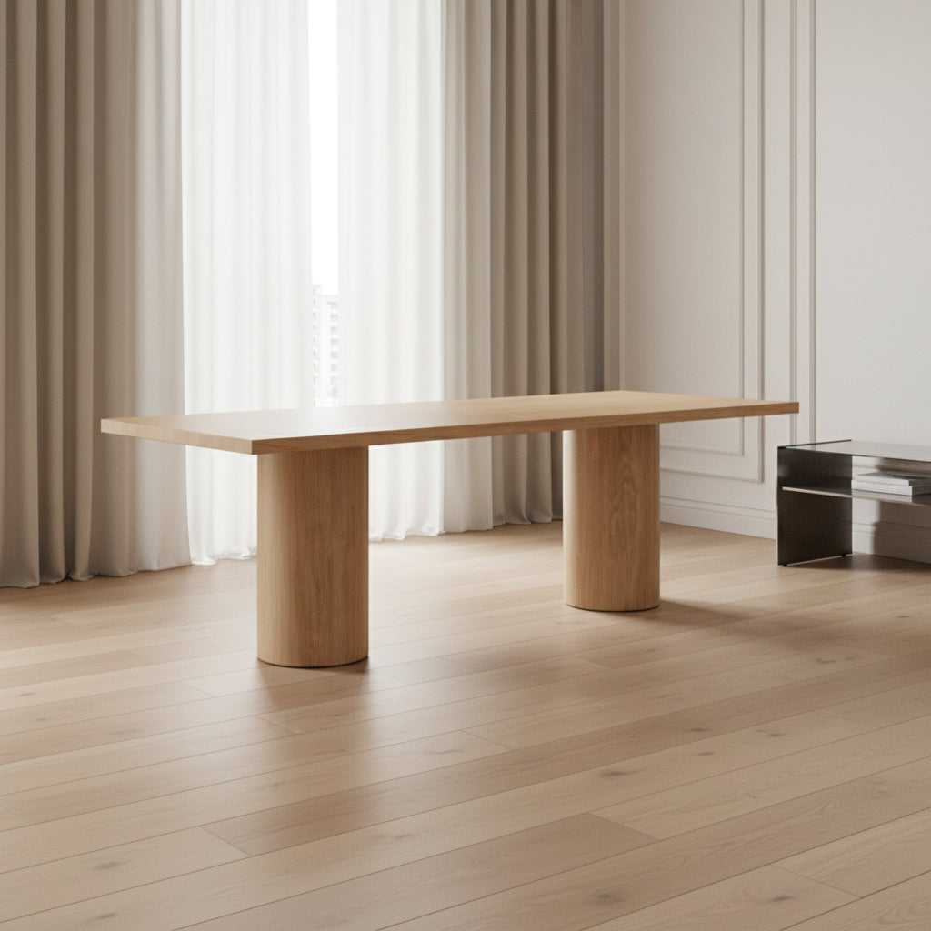 Royal | QuartzQuill Marble Dining Table in Natural Travertine Marble - Beige - 250x110x80 cm