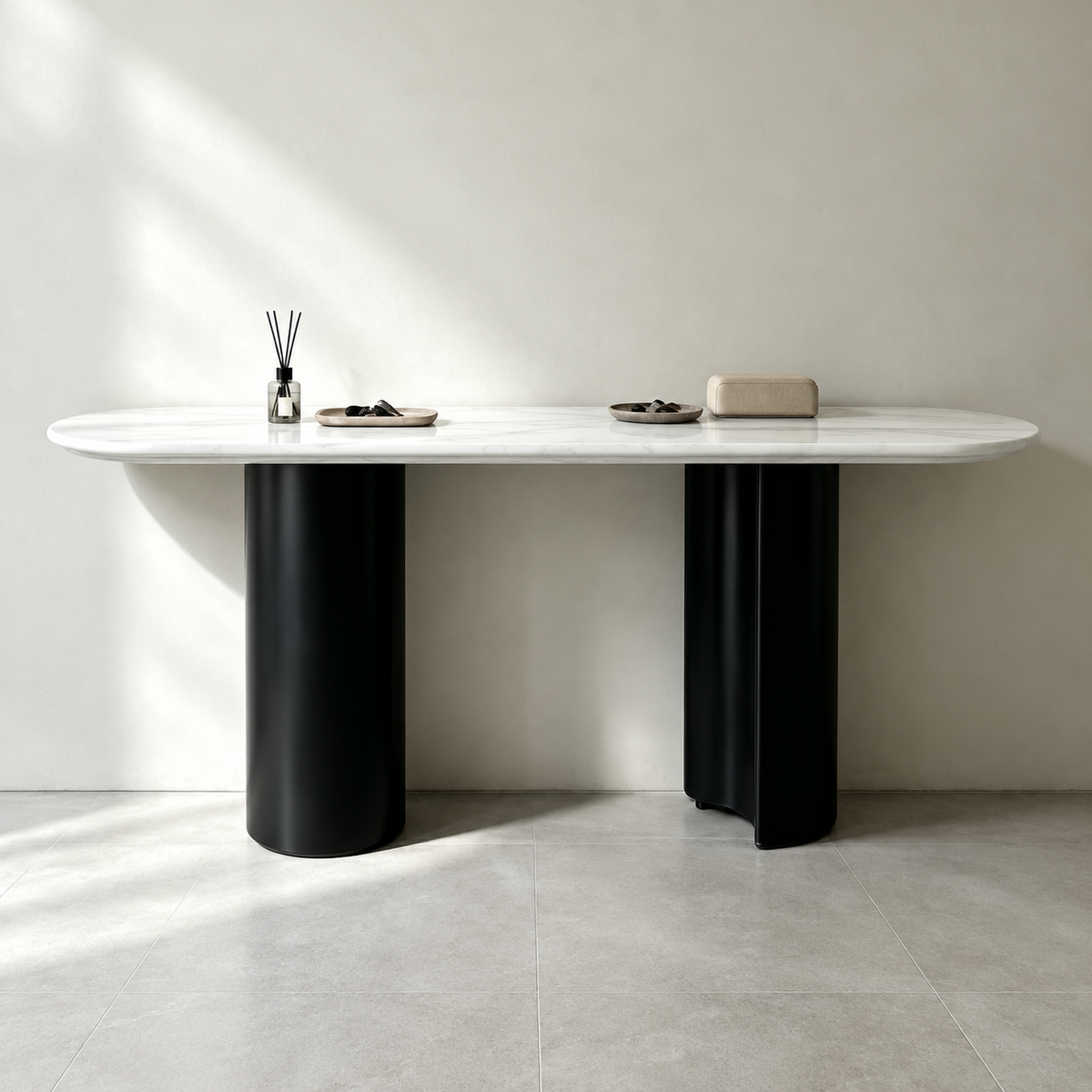 Twirl White Black Bar Table - 152 Cm TOP