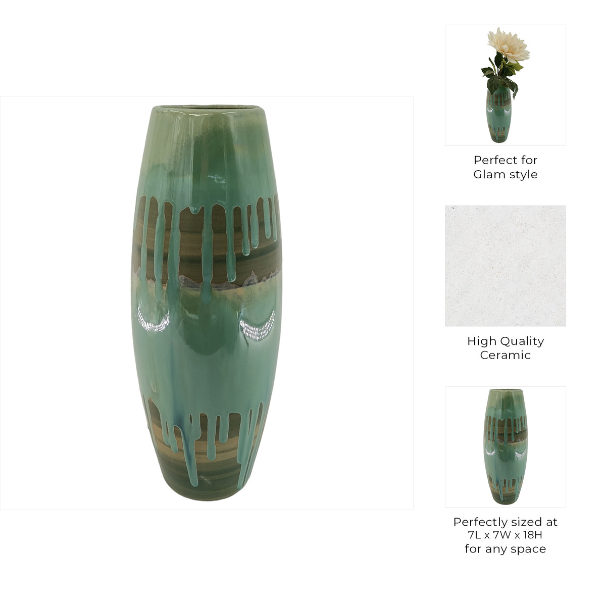 مزهرية السيراميك الرفيعة من كيزر Keizer Slim Ceramic Vase