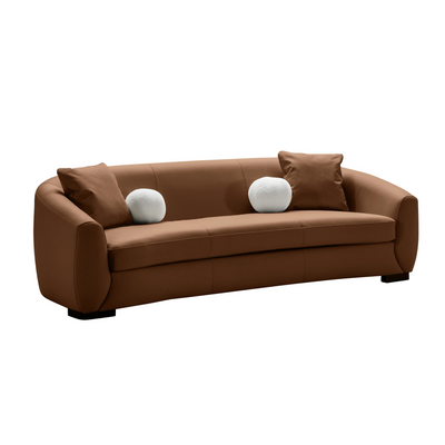 Boucle Leather 3 Seater Sofa