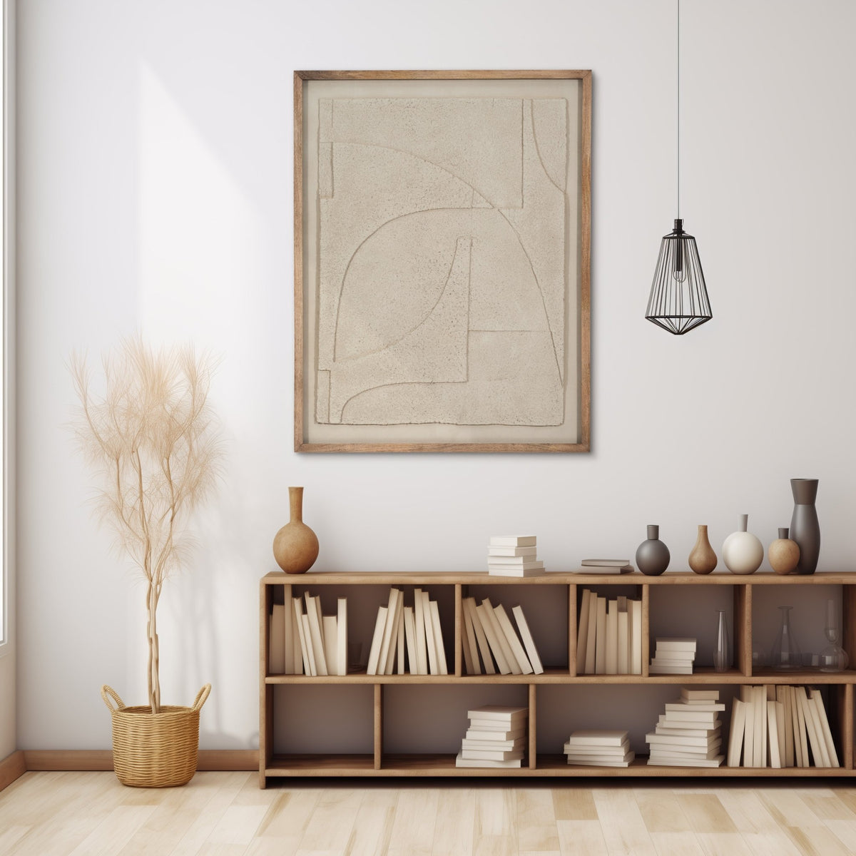 39X50 PAPER MACHE WALL ART FRAMED GLASS, OFF-WHITE Wall Art| Sagebrook Home