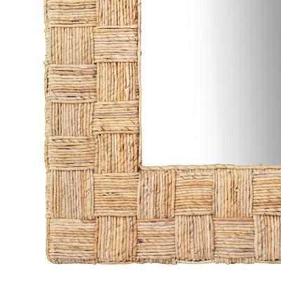 39"x79" Woven Abaca Leaner Mirror, Natural - Al Rugaib Furniture