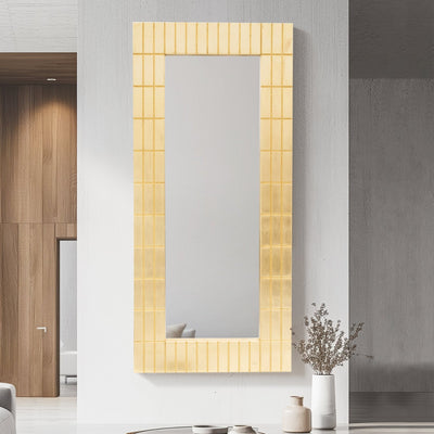39X87, GOLD BARS RECTANGULAR MIRROR - Al Rugaib Furniture