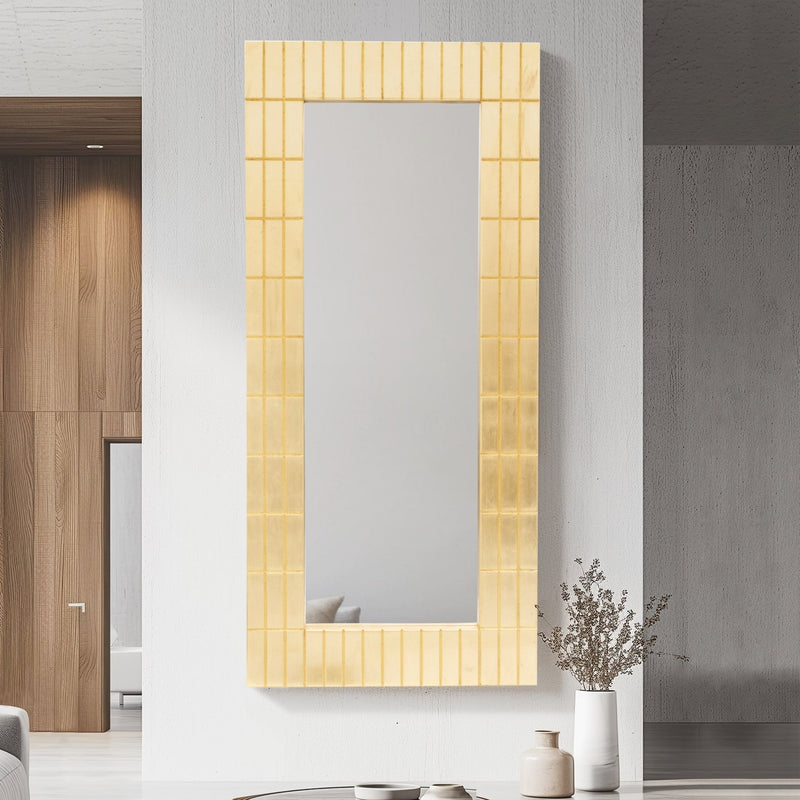 39X87, GOLD BARS RECTANGULAR MIRROR - Al Rugaib Furniture