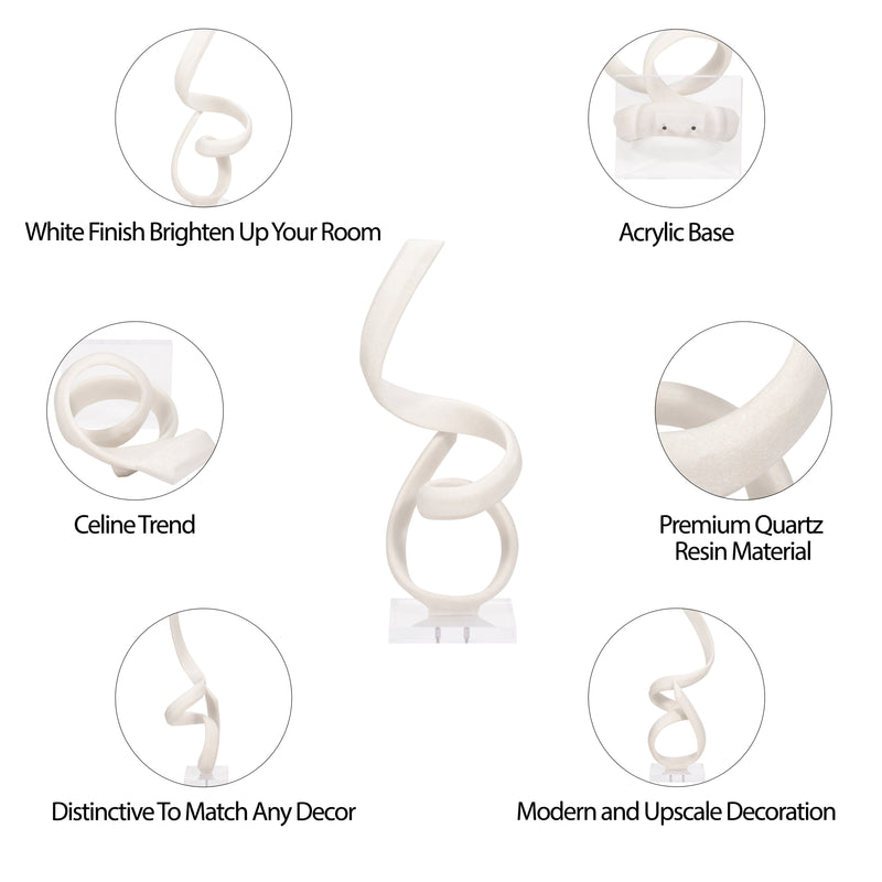 27 KASSANI OVERSIZED QUARTZ RESIN STATUARY, WHITE