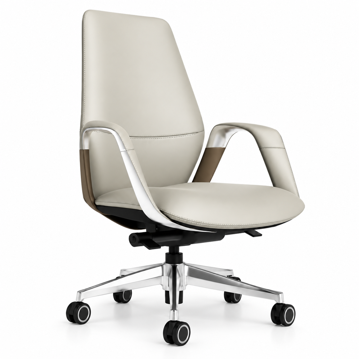 Medium back chair Cream Brown