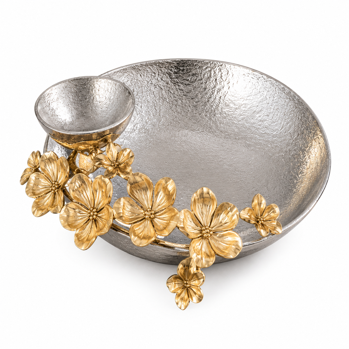 Gold Floral Rounded Bowl