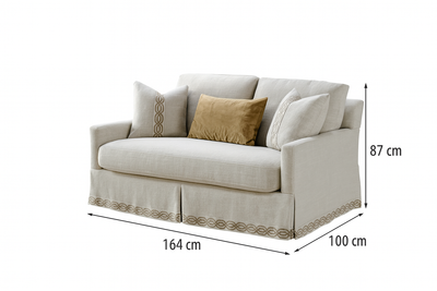 كنبة لمياء بمقعدين لون بيج