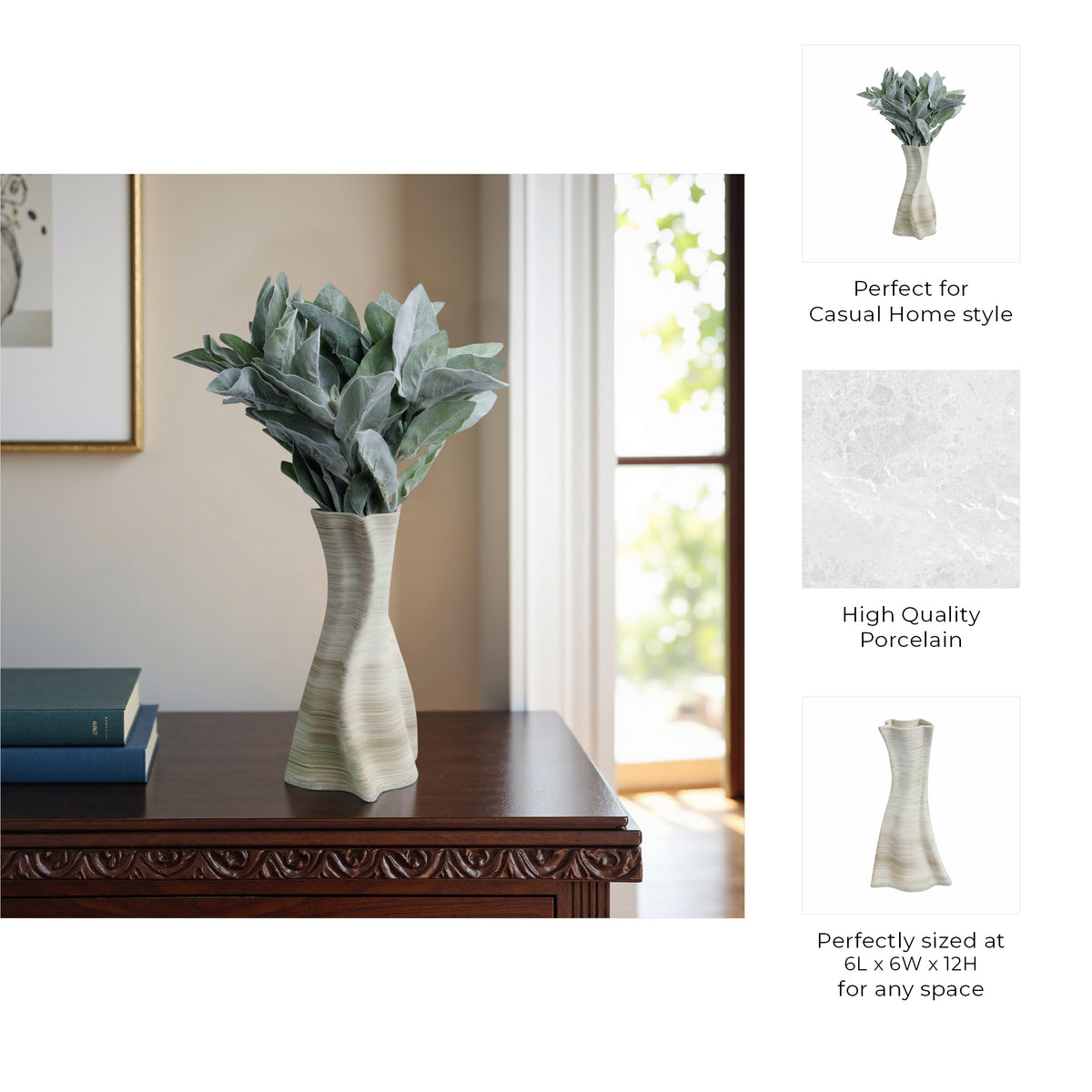مزهرية خزفية مطبوعة ثلاثية الأبعاد بشكل الحلزون، متعددة الألوان caracol 3d Printed Porcelain Vase, Multi
