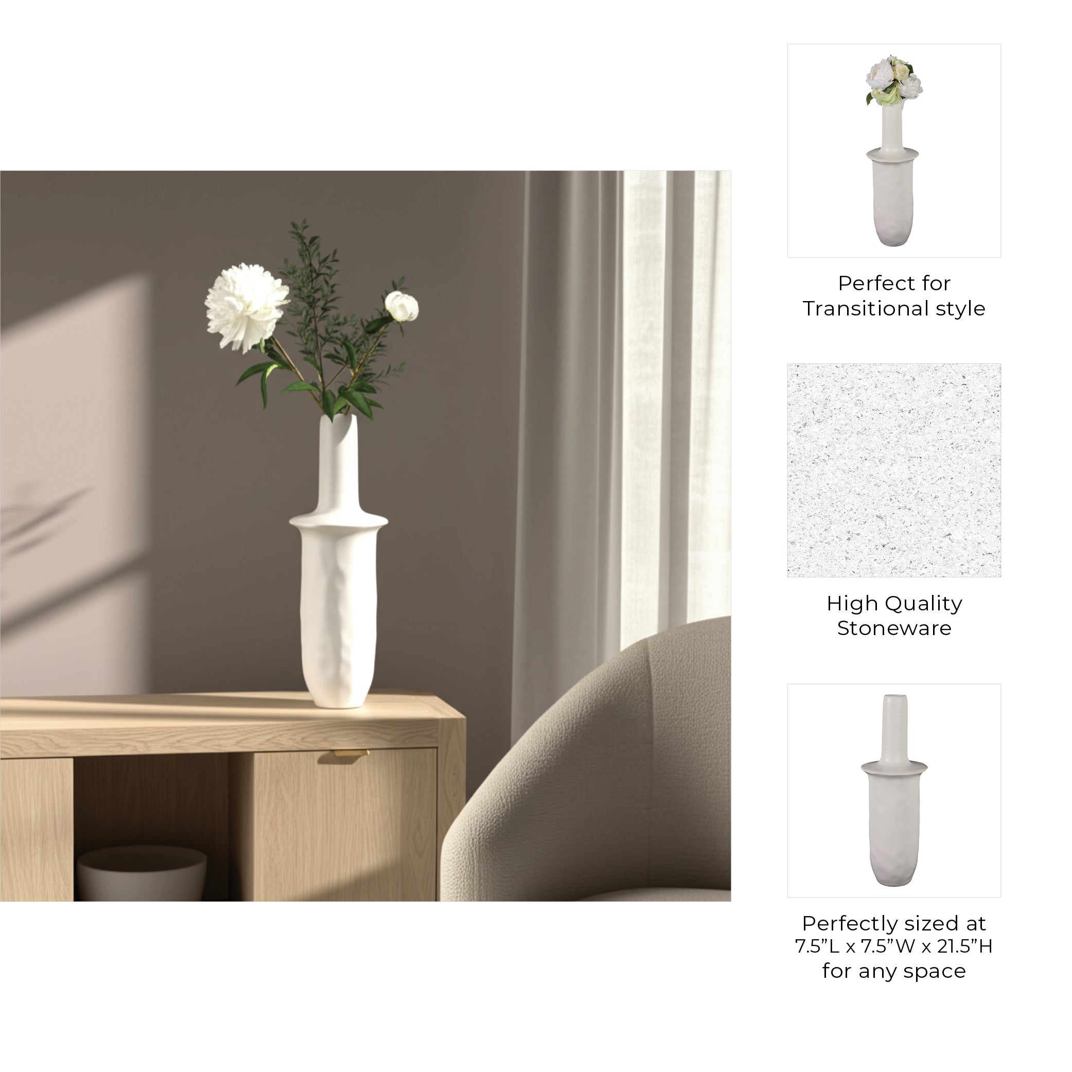 مزهرية ميراج كريمية Mirage Cream Vase