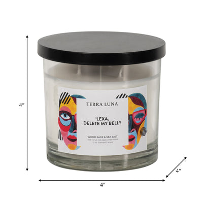 4" 12 Oz Delete My Belly Lidded Candle - Al Rugaib Furniture