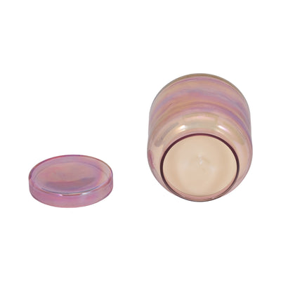 4" 21 Oz Jasmine Luster Lidded Candle, Pink - Al Rugaib Furniture