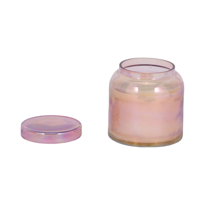4" 21 Oz Jasmine Luster Lidded Candle, Pink - Al Rugaib Furniture