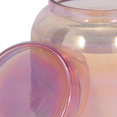 4" 21 Oz Jasmine Luster Lidded Candle, Pink - Al Rugaib Furniture
