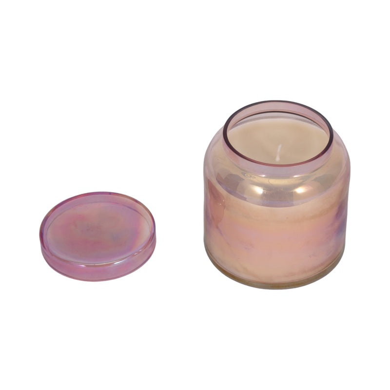 4" 21 Oz Jasmine Luster Lidded Candle, Pink - Al Rugaib Furniture